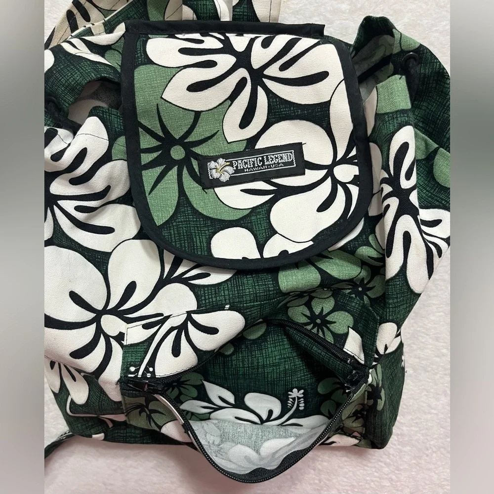 Pacific legend Hawaii USA cloth mini backpack green floral pattern